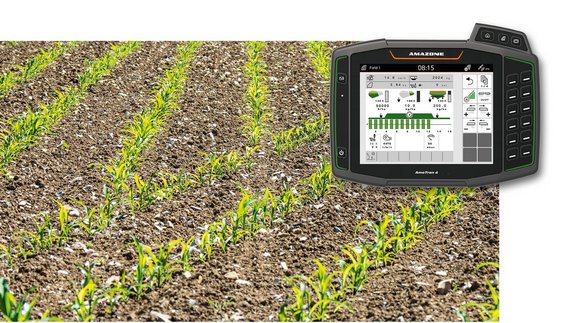 MultiSwitch – terminal obsługowy ISOBUS AmaTron 4 z licencją GPS-Switch umożliwia przełączanie w siewniku Precea poszczególnych rzędów zarówno dla nasion, jak i nawozu.