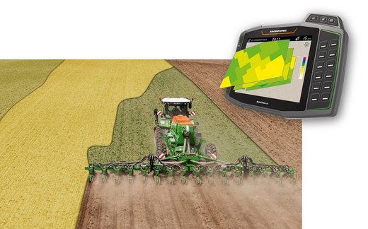 MultiMap – dostosowane do lokalizacji i efektywne zastosowanie zasobów operacyjnych za pomocą zmiennej aplikacji każdego materiału. Terminal obsługowy AmaTron 4 może jednocześnie obsługiwać nawet 4 karty aplikacyjne. 