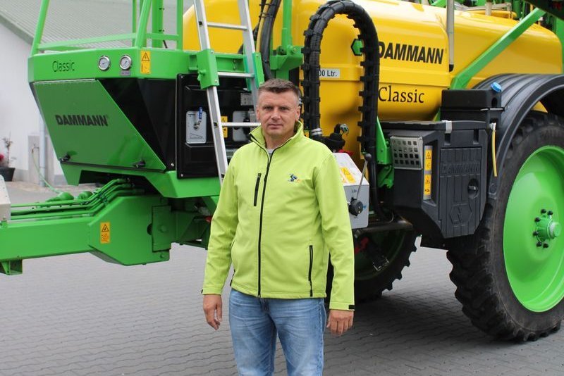 Mariusz Klimkowski użytkownik opryskiwacza Dammann.