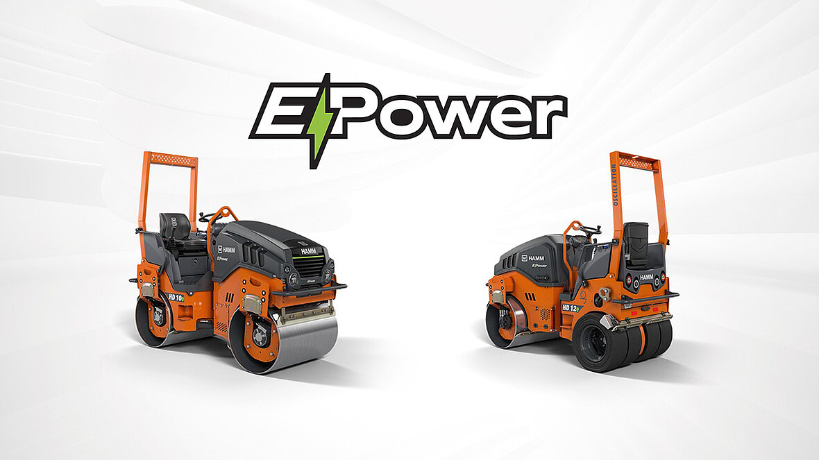 Elektryczne walce tandemowe HAMM HD 10e i HD 12e z serii HD CompactLine.