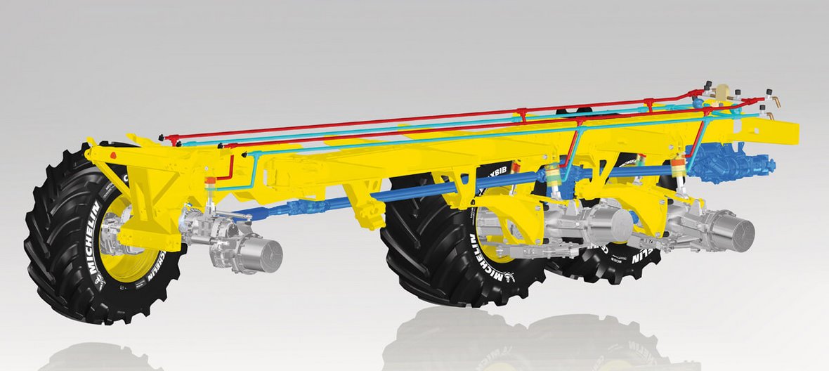 Udoskonalony hydrauliczny układ jezdny R-Soil Protect wyposażono w dodatkowy 3-osiowy żyroskop z pomiarem przyspieszenia do kompensacji siły odśrodkowej, co zwiększyło wrażliwość układu kontroli nachylenia.