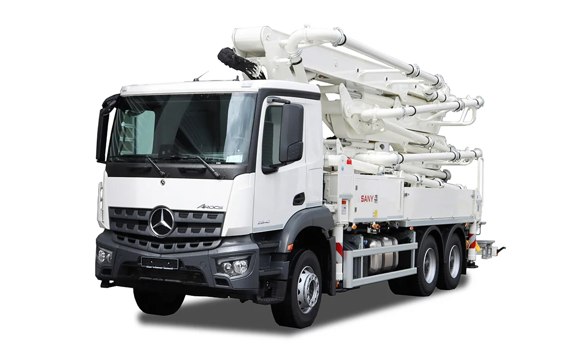 SANY/Putzmeister SY32 Z5-160 – kompaktowa samochodowa pompa do betonu z pięciosekcyjnym wysięgnikiem typu Z.